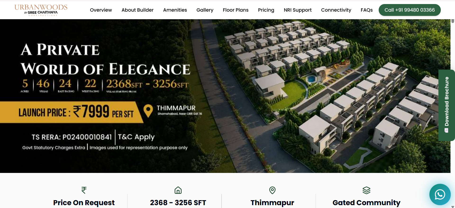Urban Woods Villas website preview